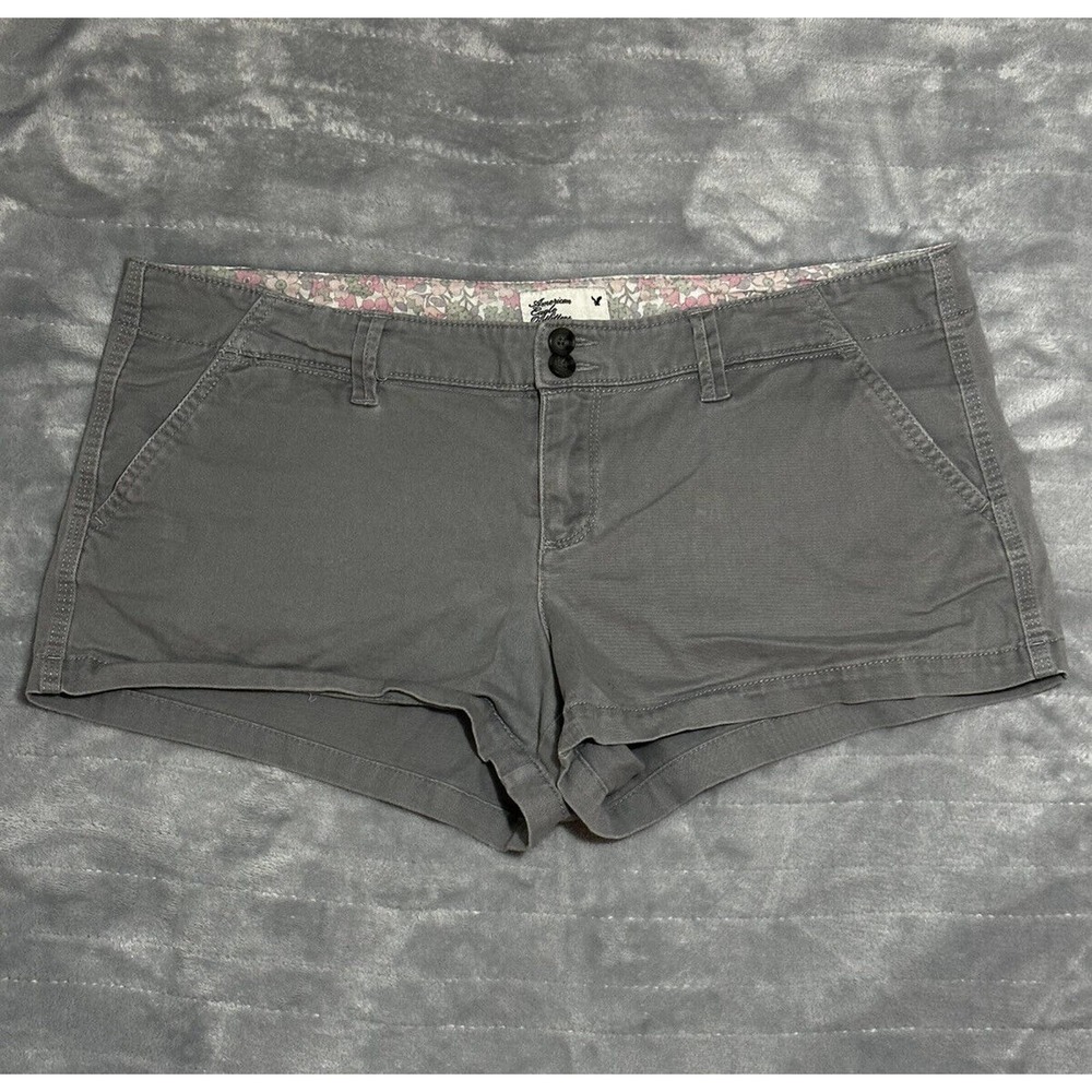 American Eagle Outfitters Shorts Gray Low Rise Y2K